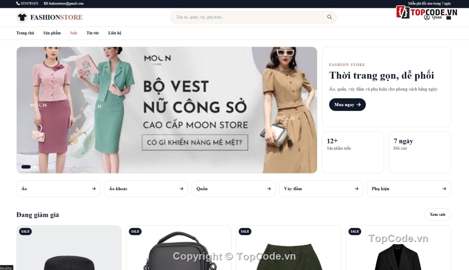 web bán quần áo,bán quần áo,Fashion Store